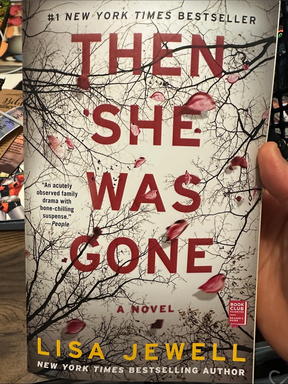 Then She Was Gone by Lisa Jewell - Hardcover Novel, Red & White Cover